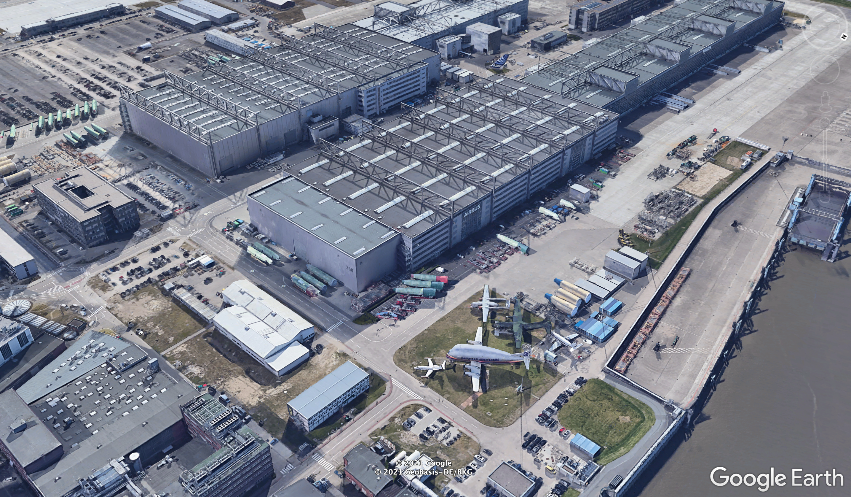 Airbus's Hangar 260 at Hamburg-Finkenwerder Airport.