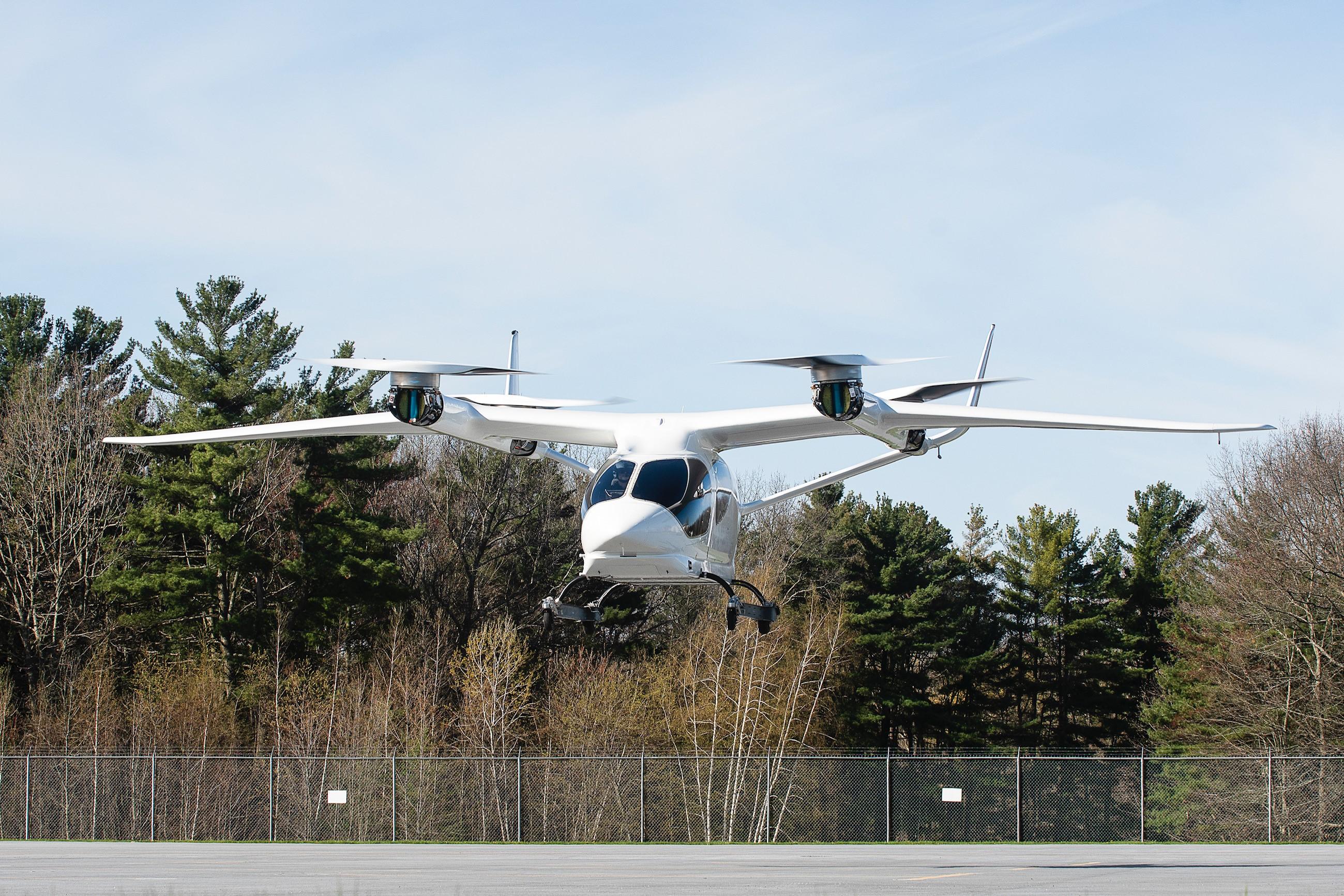 The batteries for Beta’s Alia eVTOL are installed in the belly of the aircraft. The company recently demonstrated, separate from any flight testing, that its battery pack can survive a 50-foot drop onto a hard surface.