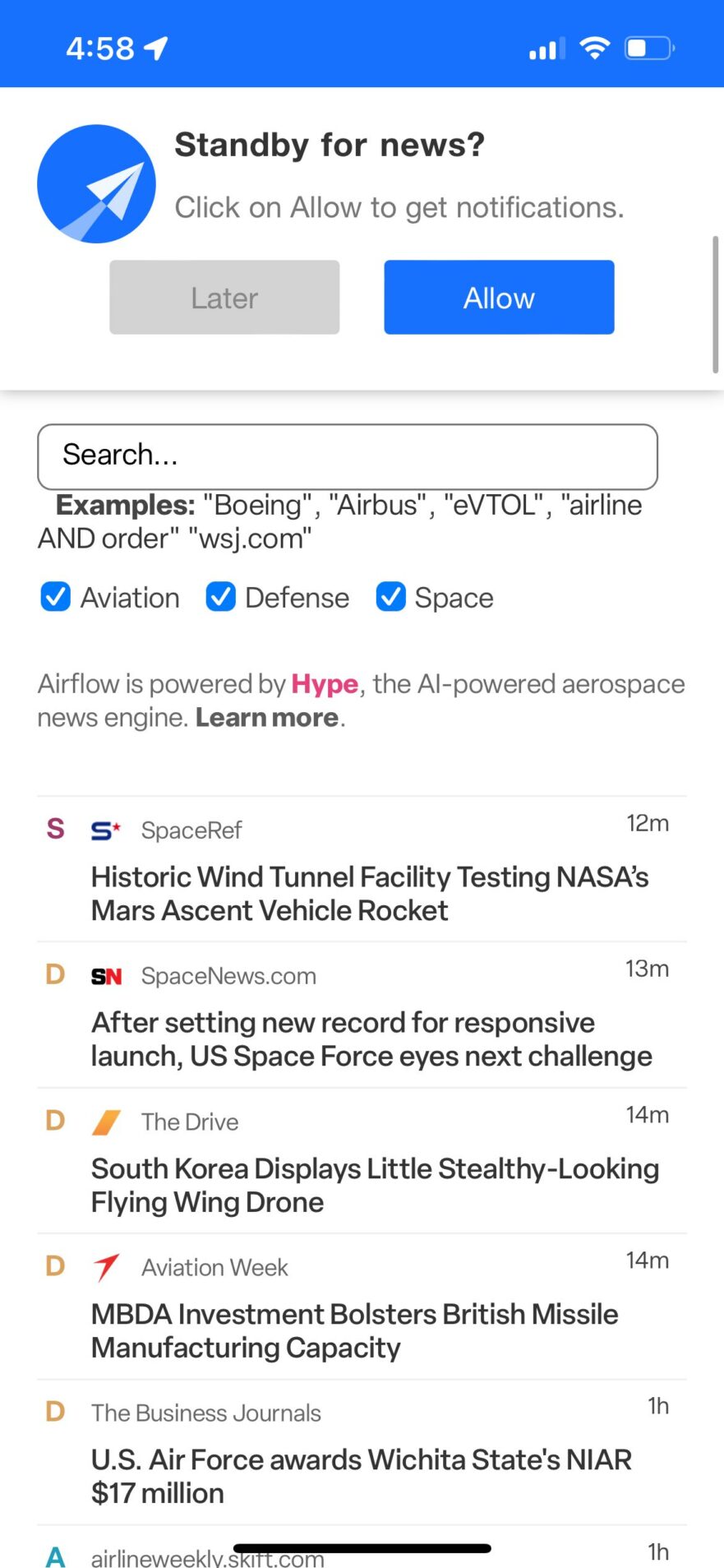 The Air Current & Airflow Desktop, Mobile  App and Notifications