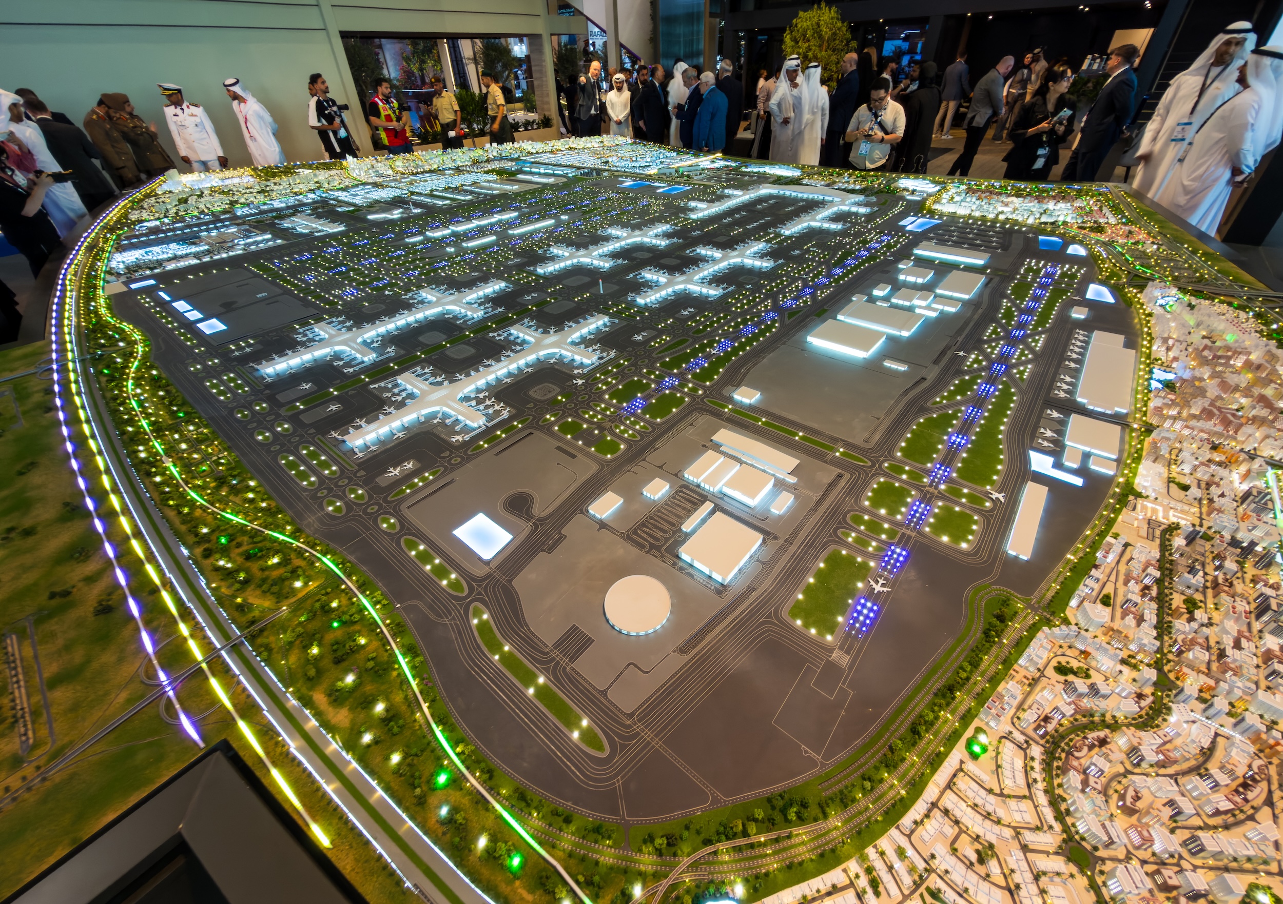 Model of Dubai World Central Airport at 2025 Dubai Air Show
